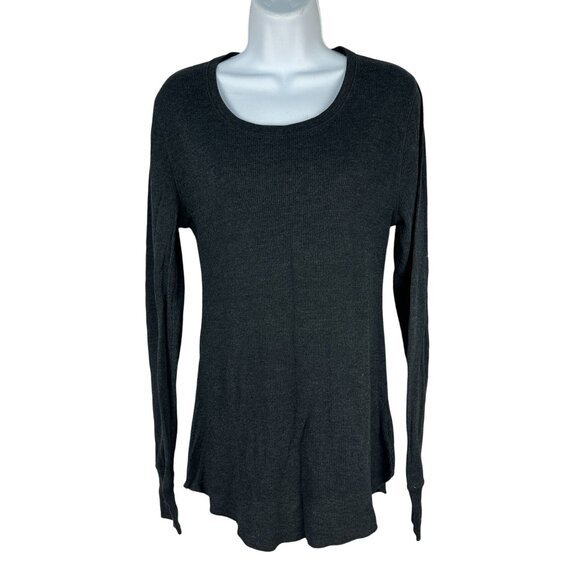 Old Navy Women’s Long Sleeve Ribbed Knit Tunic Size L Tall Charcoal Gray Solid - Picture 1 of 4